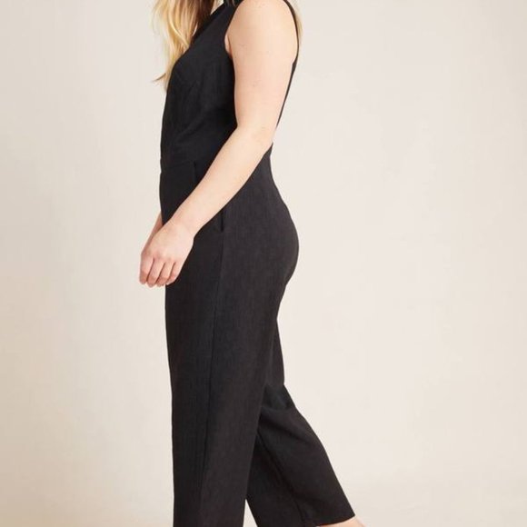 Eva Franco Anthropologie Mock Neck Open Back Knit Jumpsuit stretch knit casual - Picture 6 of 8